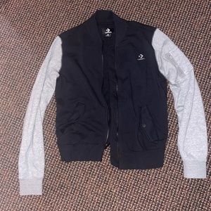 Black & grey medium converse zip up jacket